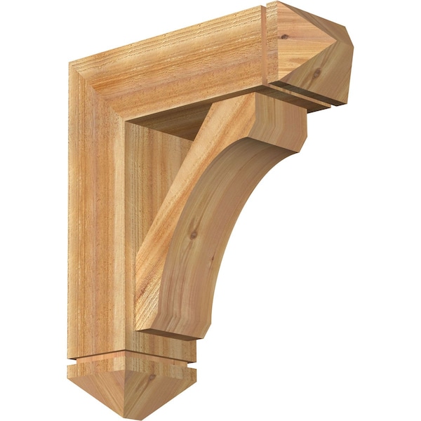 Ekena Millwork Legacy Arts and Crafts Rough Sawn Bracket w/ Offset Brace, Western Red Cedar, 8"W x 24"D x 28"H BKT0806X24X28LEC03RWR - main